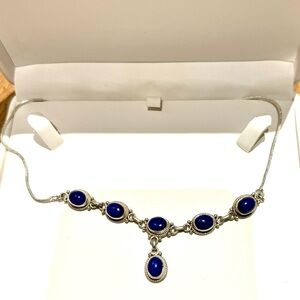 Lapis lazuli sterling silver necklace